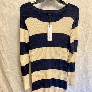 525 America Ecru Melange Ribbed LS Dress Sz L